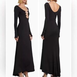 Alice + Olivia Black Cut-Out Long Sleeve Dress